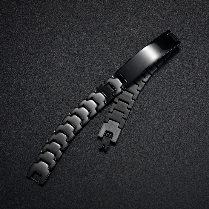 Bratara inox eleganta, neagra si cu placuta [9]