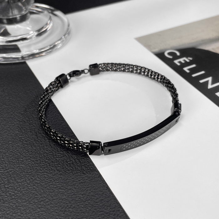 Bratara inox Plasa Neagra cu Placuta Carbon – Eleganta si Forta Urbana [6]