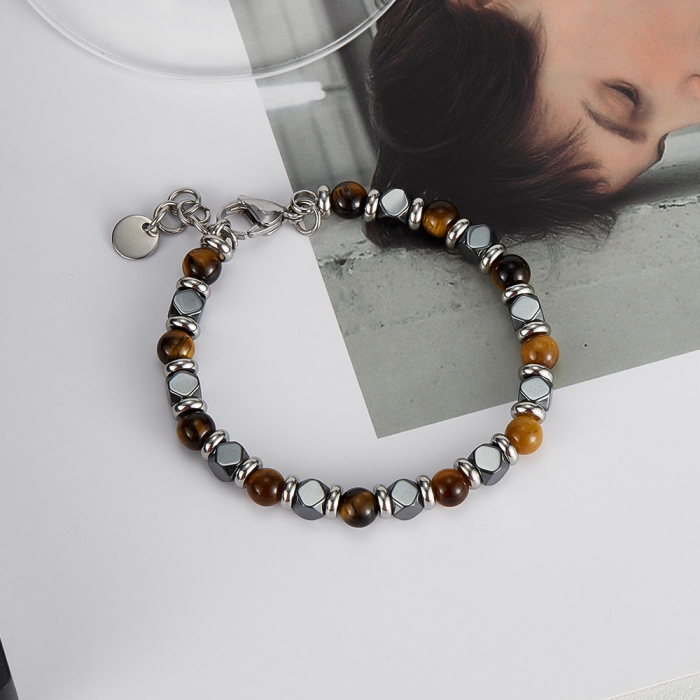 Bratara inox reglabila cu Ochi de Tigru si Hematite [14]