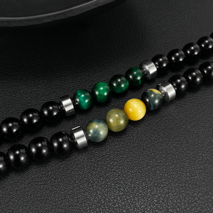 Bratara inox reglabila cu Ochi de Tigru si Onix [6]