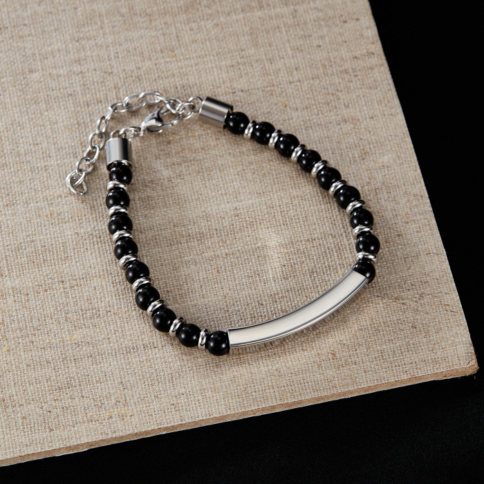 Bratara inox reglabila cu onix [3]