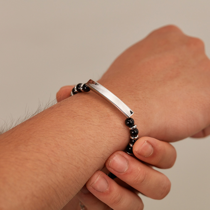 Bratara inox reglabila cu onix [2]
