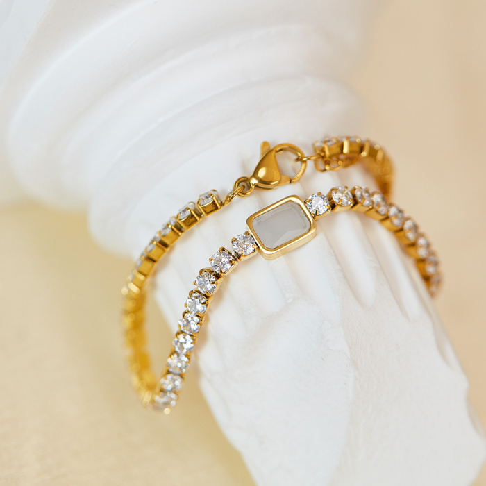 Bratara tennis inox reglabila Elegance cu Zirconii [5]