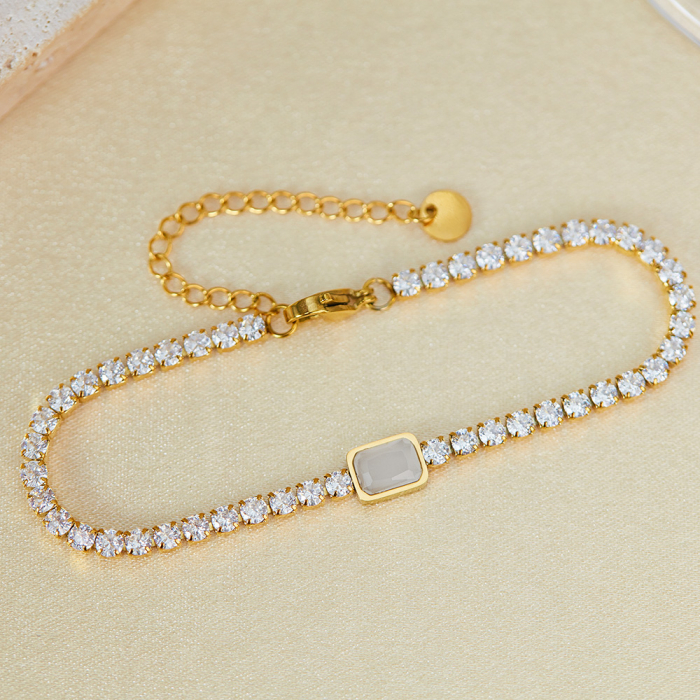 Bratara tennis inox reglabila Elegance cu Zirconii [10]