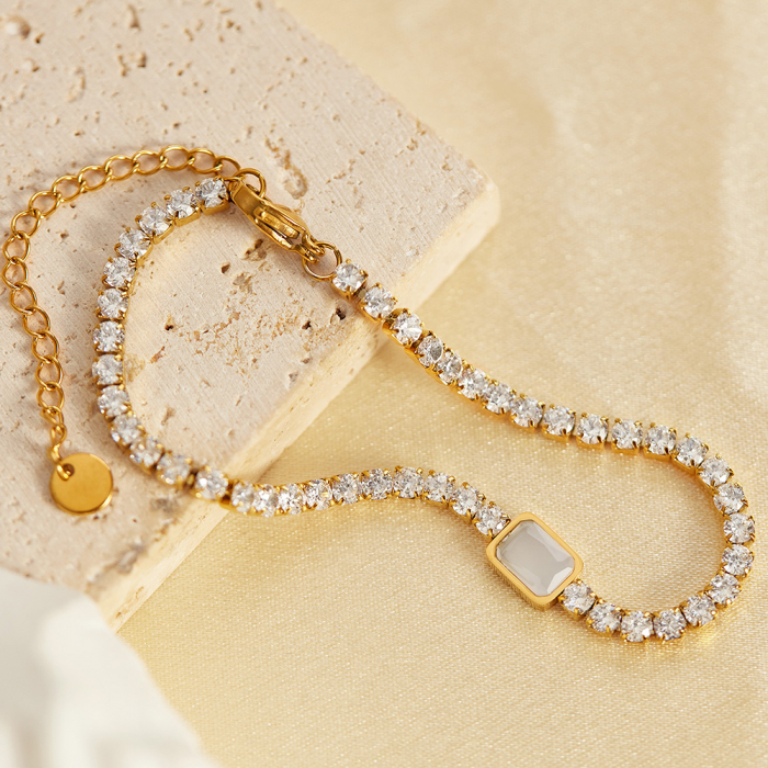 Bratara tennis inox reglabila Elegance cu Zirconii [8]