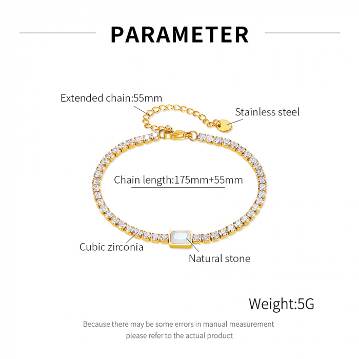 Bratara tennis inox reglabila Elegance cu Zirconii [11]