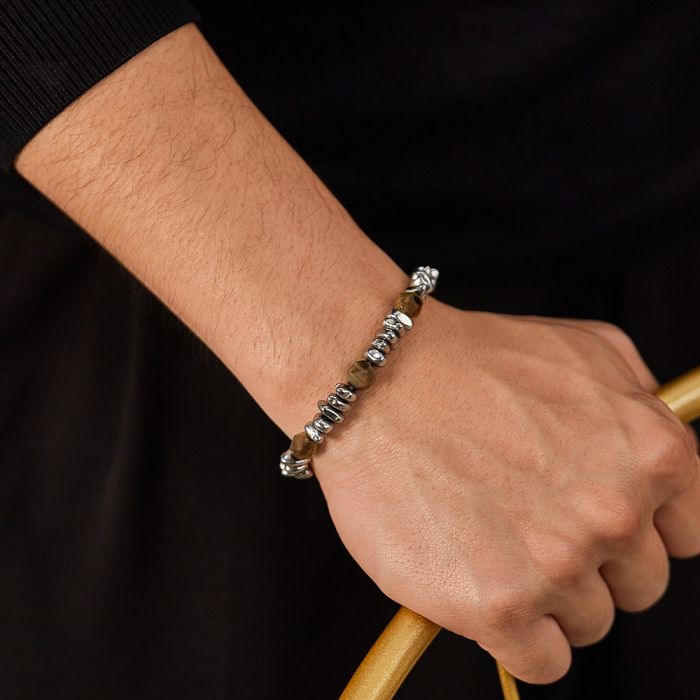 Bratara inox reglabila Unisex cu Ochi de Tigru [6]