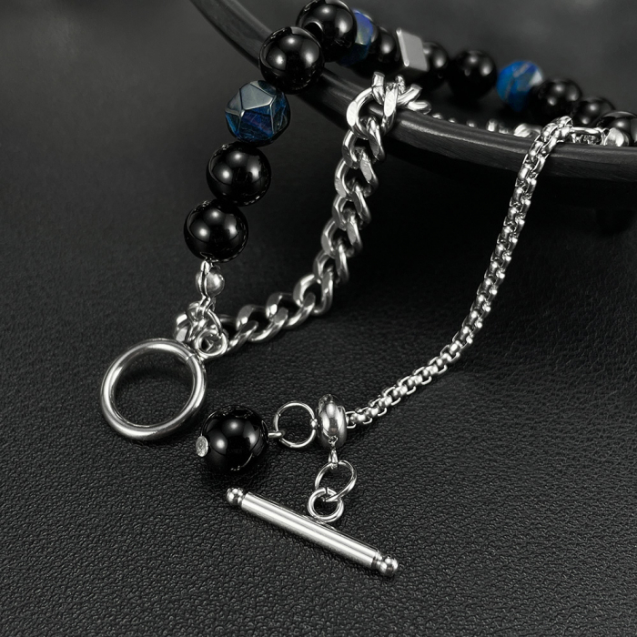 Bratara inox reglabila Unisex cu Onix [5]