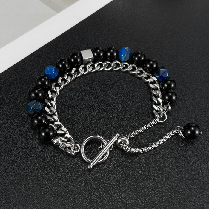 Bratara inox reglabila Unisex cu Onix [14]