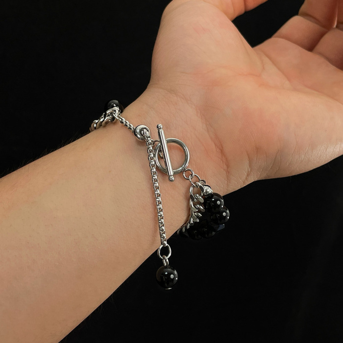 Bratara inox reglabila Unisex cu Onix [6]