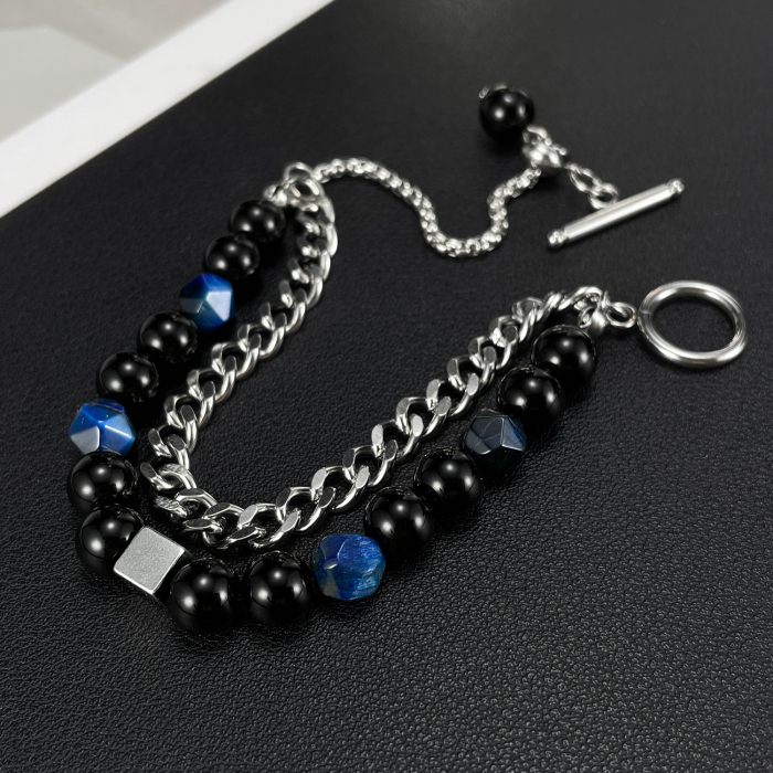 Bratara inox reglabila Unisex cu Onix [13]