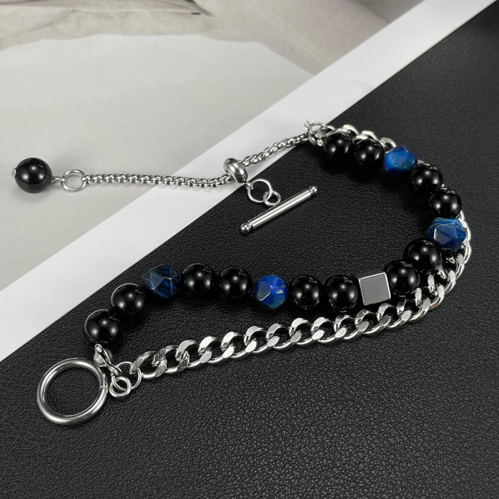 Bratara inox reglabila Unisex cu Onix [3]