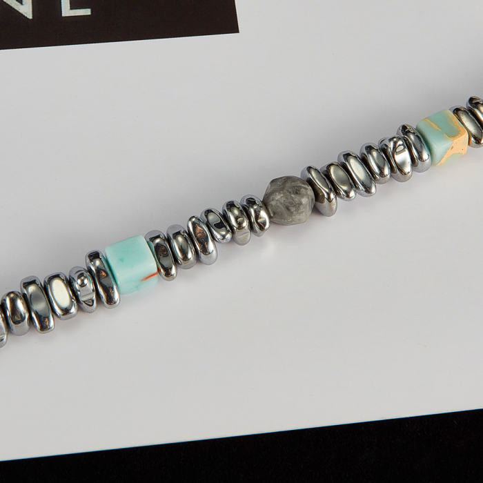 Bratara inox reglabila Unisex cu Tarzanstone  si Hematite [4]