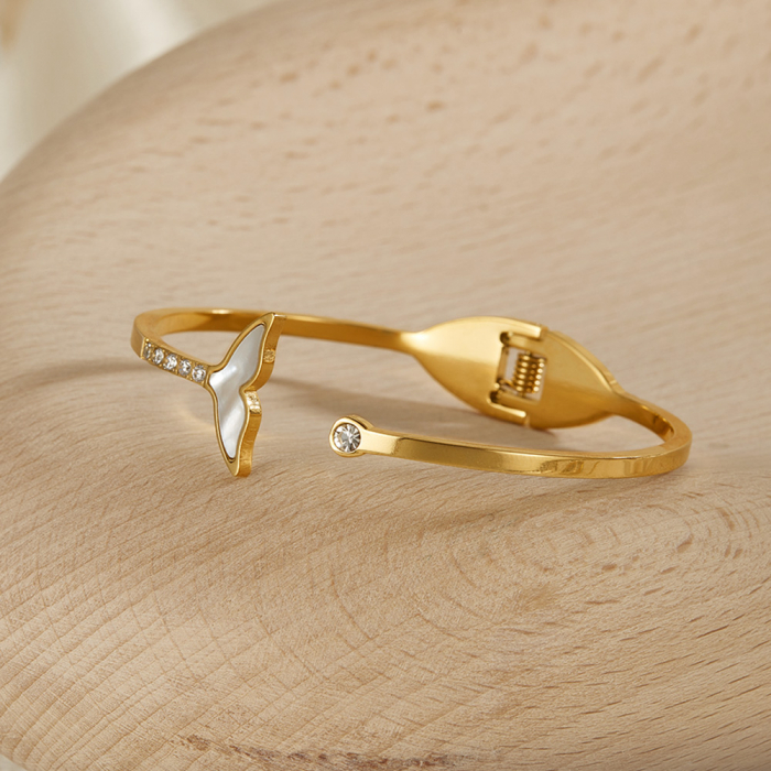 Bratara inox Sirena cu zirconii si abalone [10]