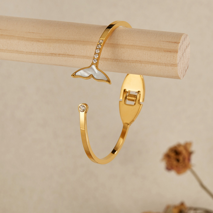 Bratara inox Sirena cu zirconii si abalone [3]