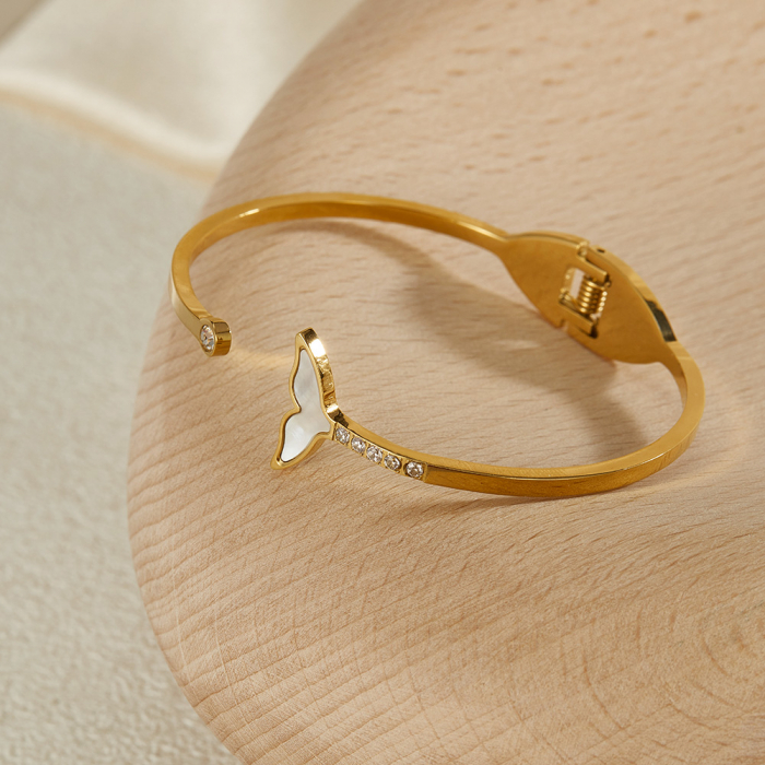 Bratara inox Sirena cu zirconii si abalone [5]