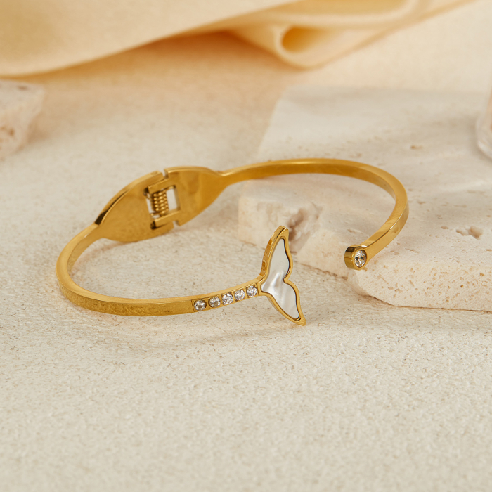 Bratara inox Sirena cu zirconii si abalone [13]