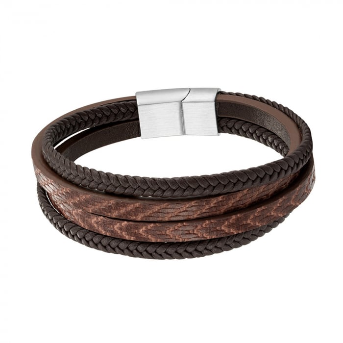 Bratara maro din piele naturala si inchizatoare din inox [3]