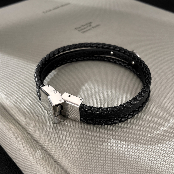 Bratara piele bleumarin cu ancora din inox – Simbol al stabilitatii si increderii [5]