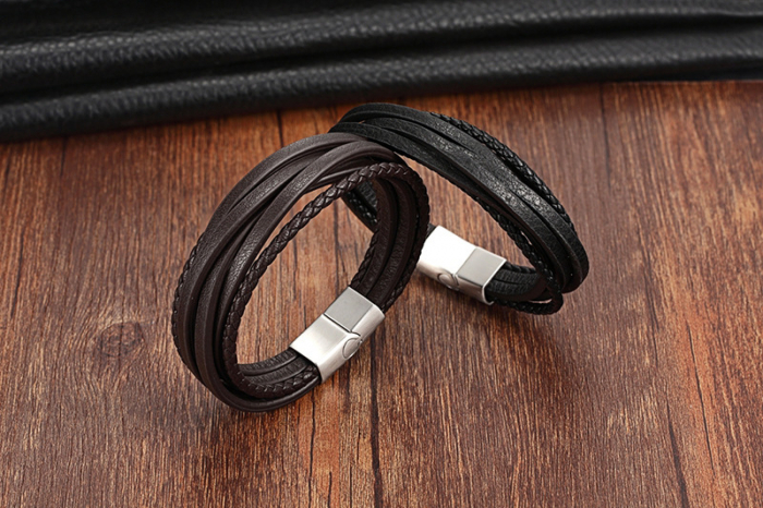 Bratara piele naturala negru Simplicity [3]