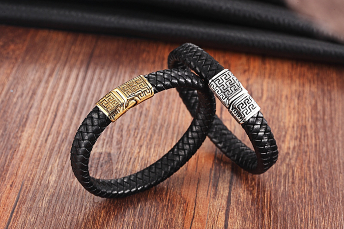 Bratara piele naturala si inox Eleganta [4]