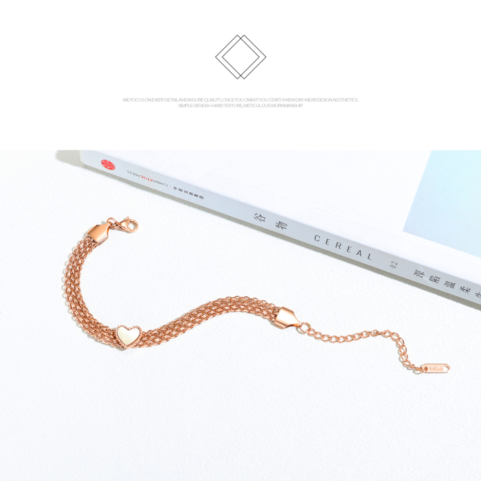 Bratara plasa inox aurie cu inimioara – Rafinament si feminitate moderna [6]