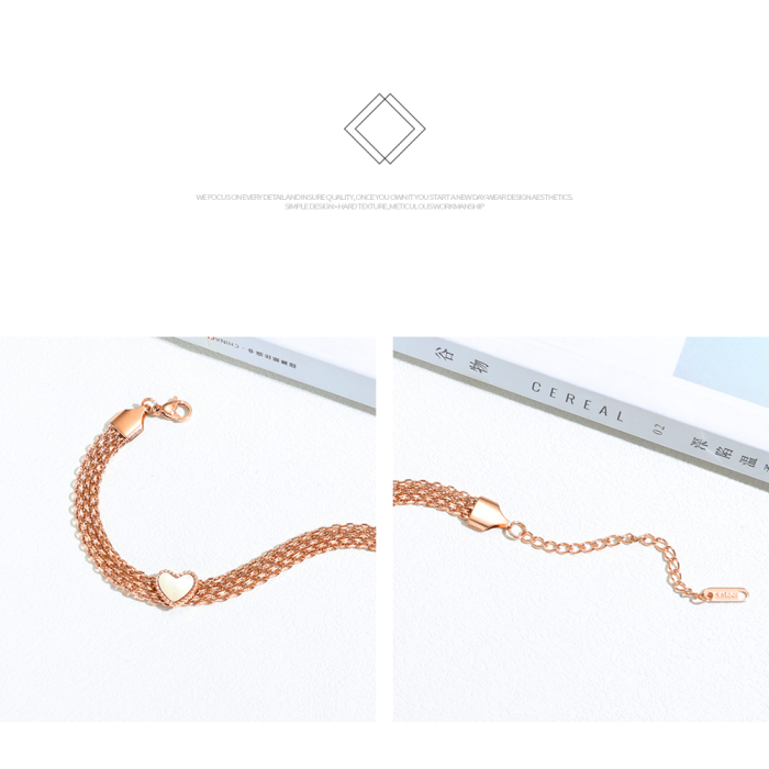 Bratara plasa inox aurie cu inimioara – Rafinament si feminitate moderna [9]