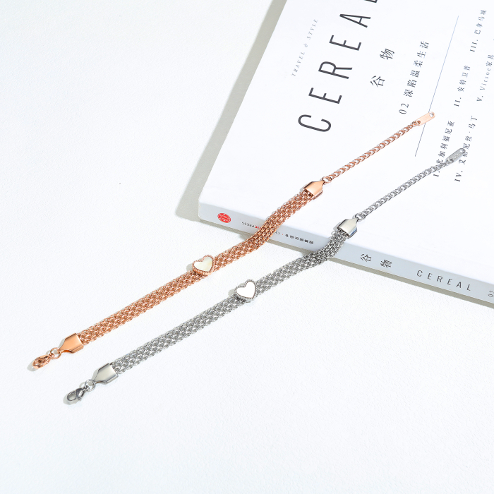 Bratara plasa inox aurie cu inimioara – Rafinament si feminitate moderna [12]