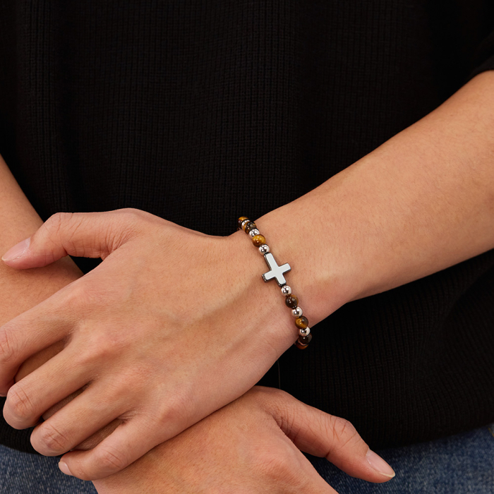 Bratara reglabila cu Ochi de Tigru si Cruce Neagra – Protectie si Echilibru [14]