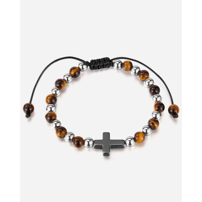 Bratara reglabila cu Ochi de Tigru si Cruce Neagra – Protectie si Echilibru [15]