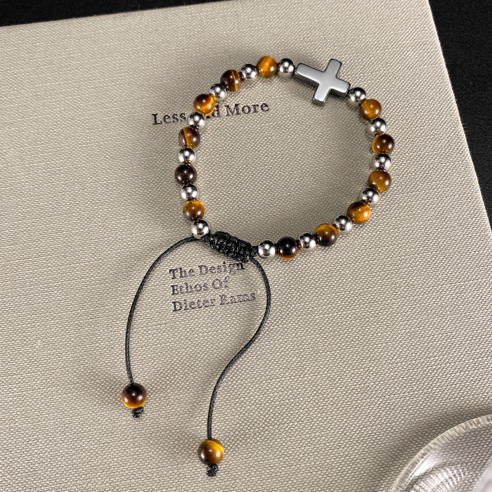 Bratara reglabila cu Ochi de Tigru si Cruce Neagra – Protectie si Echilibru [12]