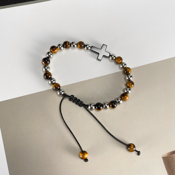 Bratara reglabila cu Ochi de Tigru si Cruce Neagra – Protectie si Echilibru [5]