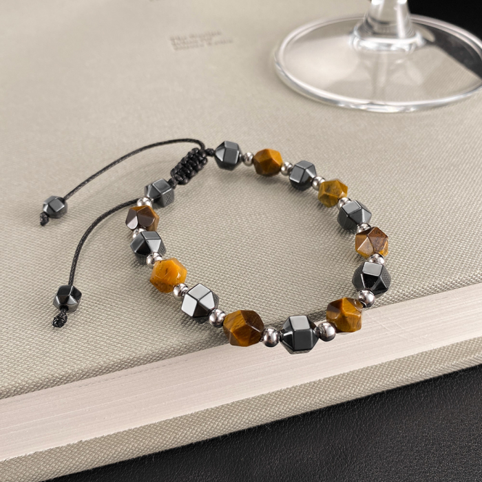 Bratara reglabila cu Ochi de Tigru si Hematit – Energie, Protectie si Echilibru [9]