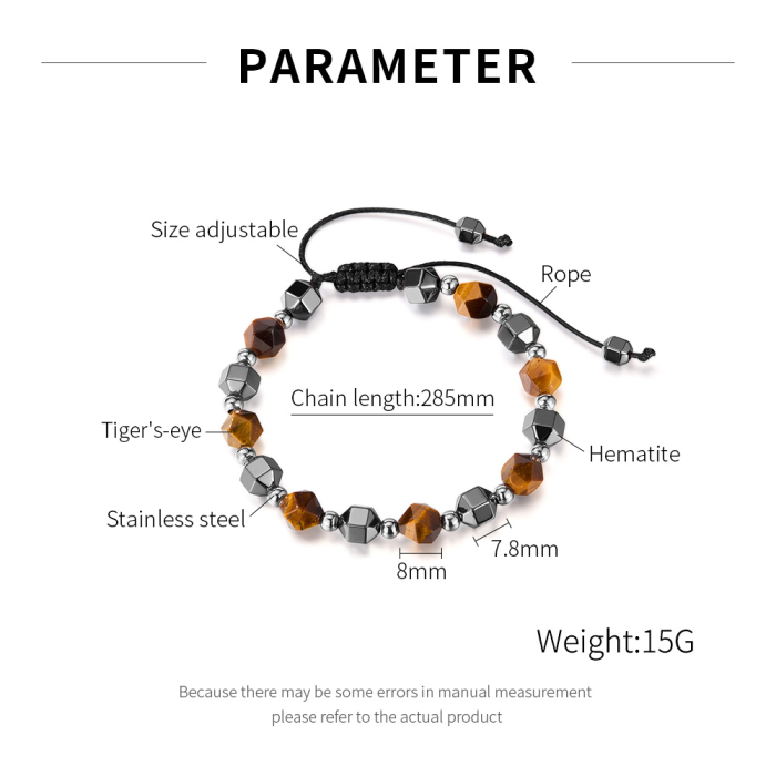 Bratara reglabila cu Ochi de Tigru si Hematit – Energie, Protectie si Echilibru [8]
