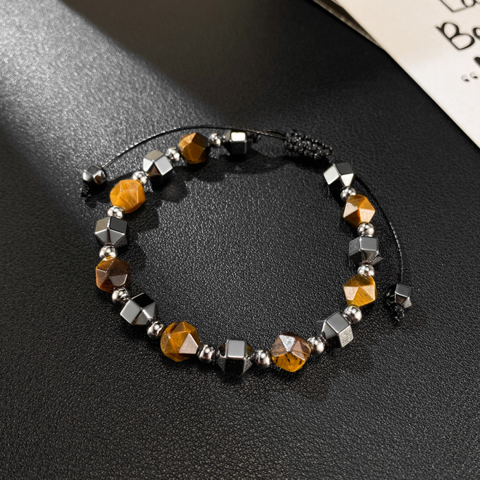 Bratara reglabila cu Ochi de Tigru si Hematit – Energie, Protectie si Echilibru [10]