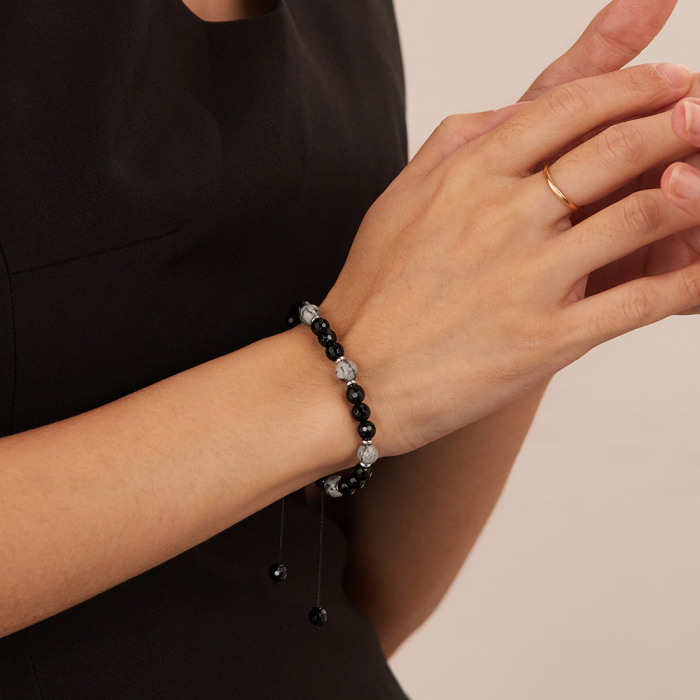 Bratara reglabila cu Onix si Howlit – Echilibru si Protectie Energetica [6]