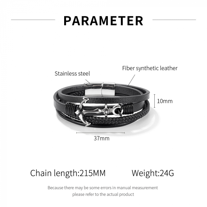 Bratara Sailor piele si inox [7]