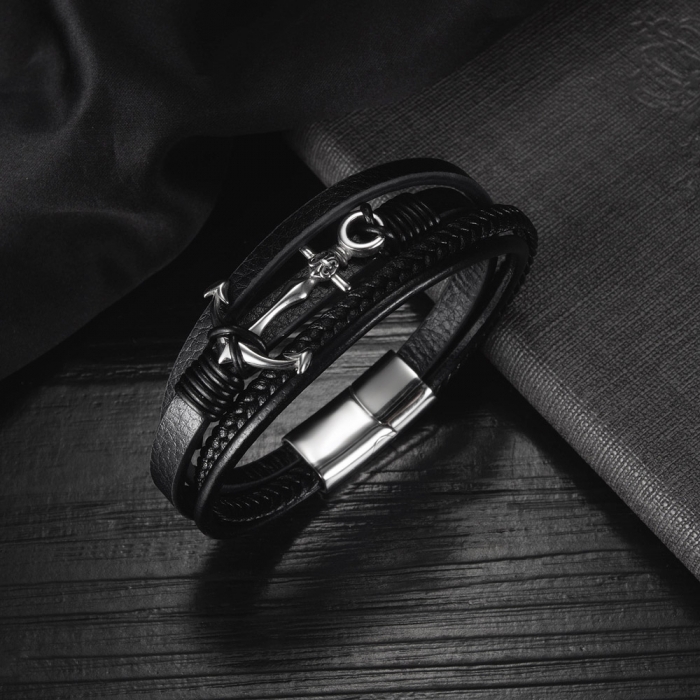 Bratara Sailor piele si inox [13]