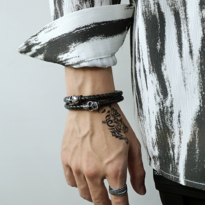 Bratara Spooky piele si inox [2]
