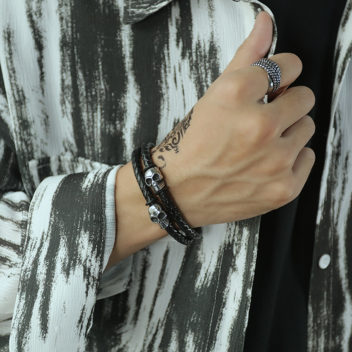 Bratara Spooky piele si inox [12]