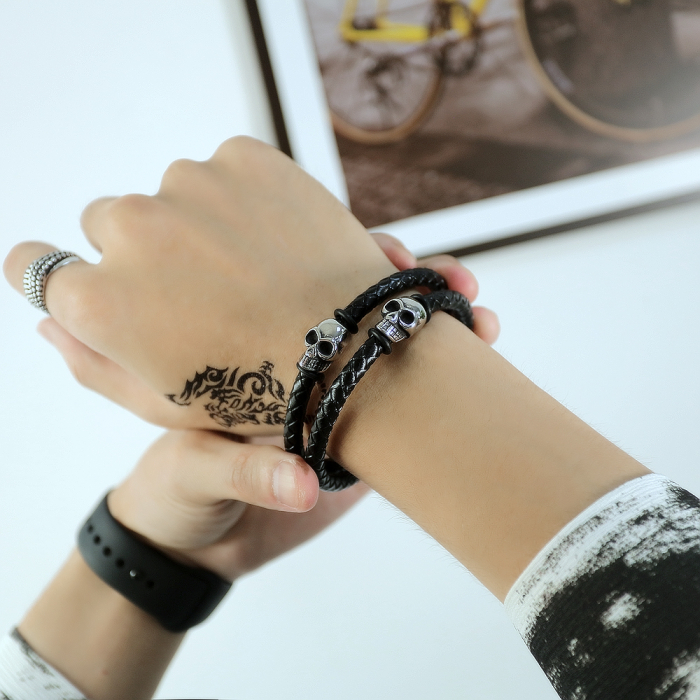 Bratara Spooky piele si inox [4]