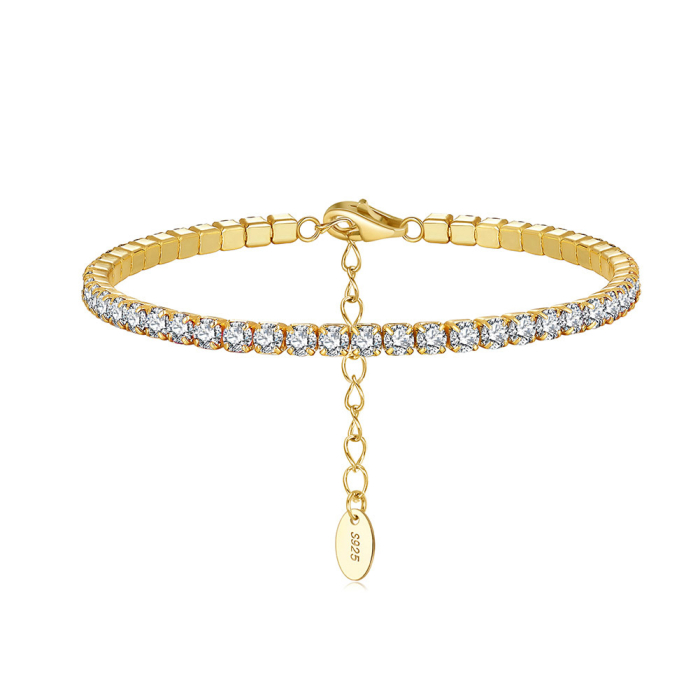 Bratara tennis argint 925 placata cu aur 14K cu zirconiu [1]