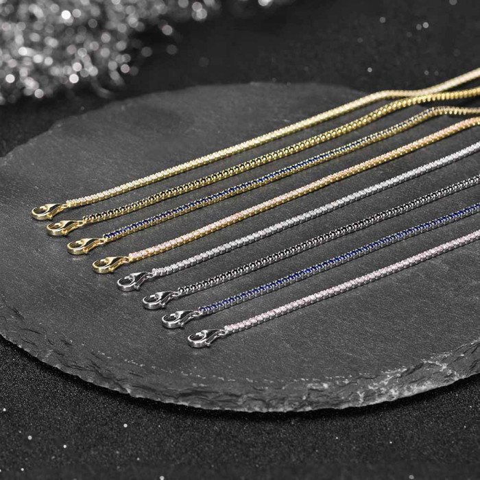 Bratara tennis argint 925 placata cu aur 14K cu zirconiu [5]
