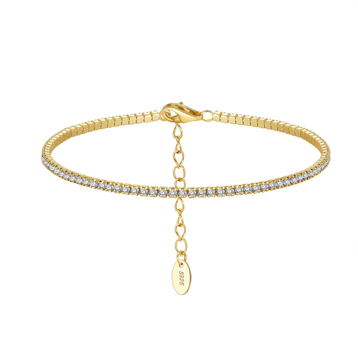 Bratara tennis argint 925 placata cu aur 14K cu zirconiu [1]