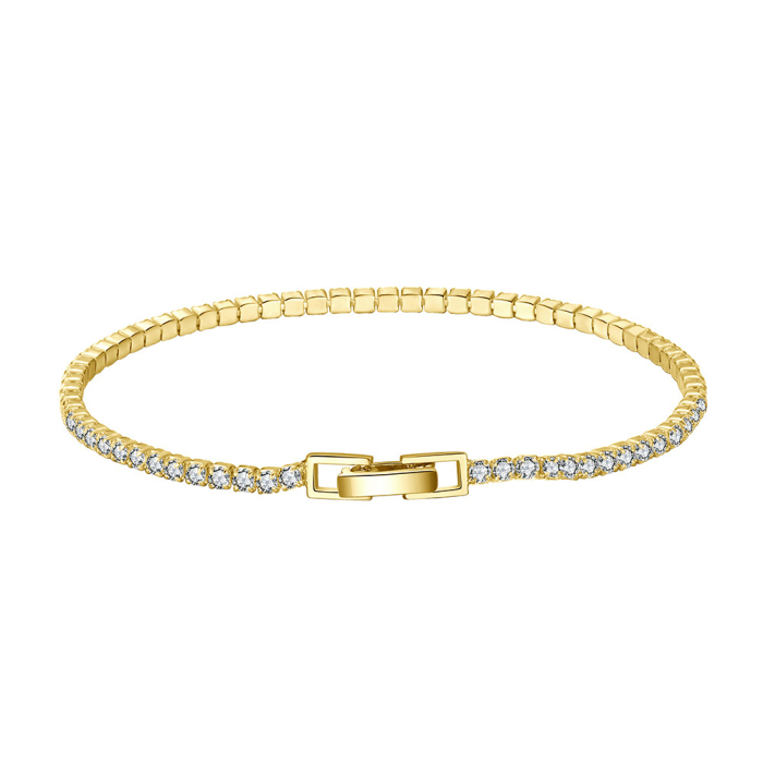 Bratara tennis argint 925 placata cu aur 14K cu zirconiu 16,5 cm [1]