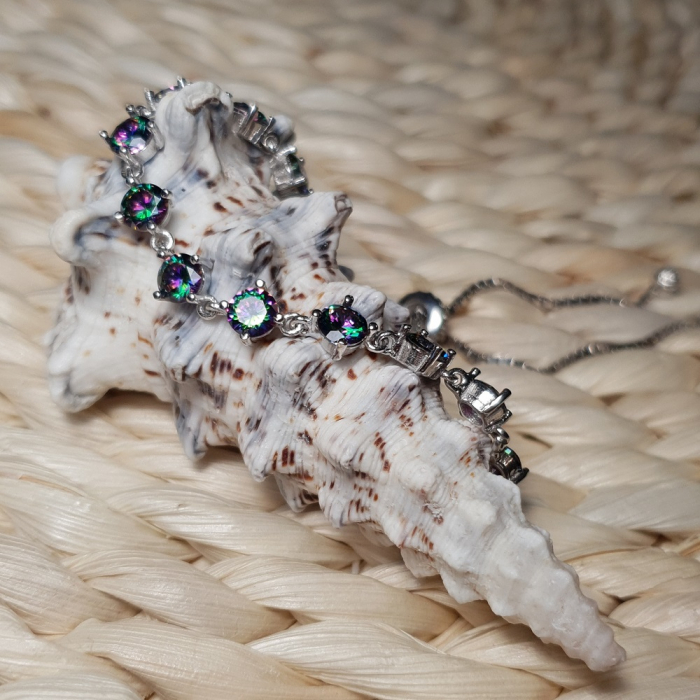 Bratara tennis din argint 925 rodiat cu zirconii topaz mistic - Be Elegant BTU0107 [3]