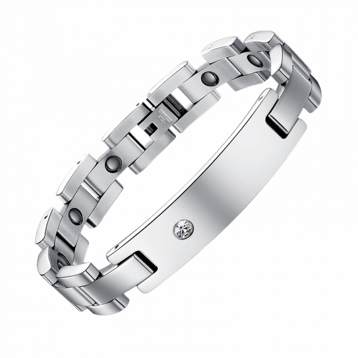 Bratara Unisex din inox 10 mm, cu zirconiu  [2]