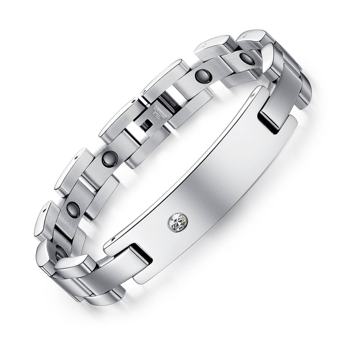 Bratara Unisex din inox 12 mm, cu zirconiu [2]