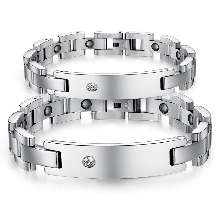 Bratara Unisex din inox 12 mm, cu zirconiu [8]