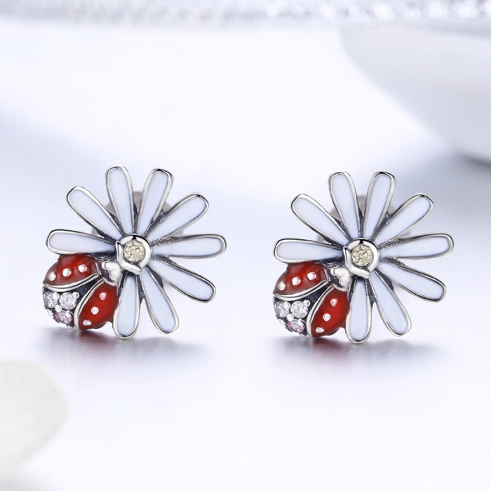 Cercei argint 925 gargarite cu floricele si zirconii - Be Lucky EST0022 [5]